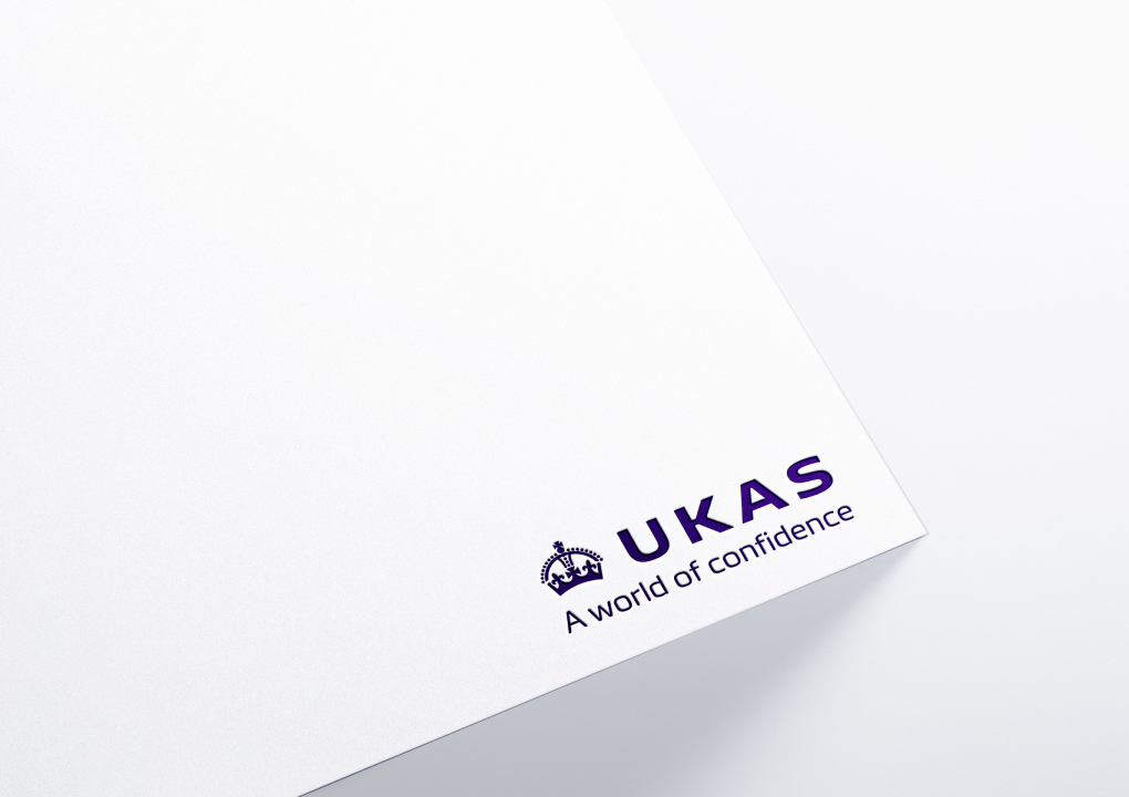 UKAS logo on white paper