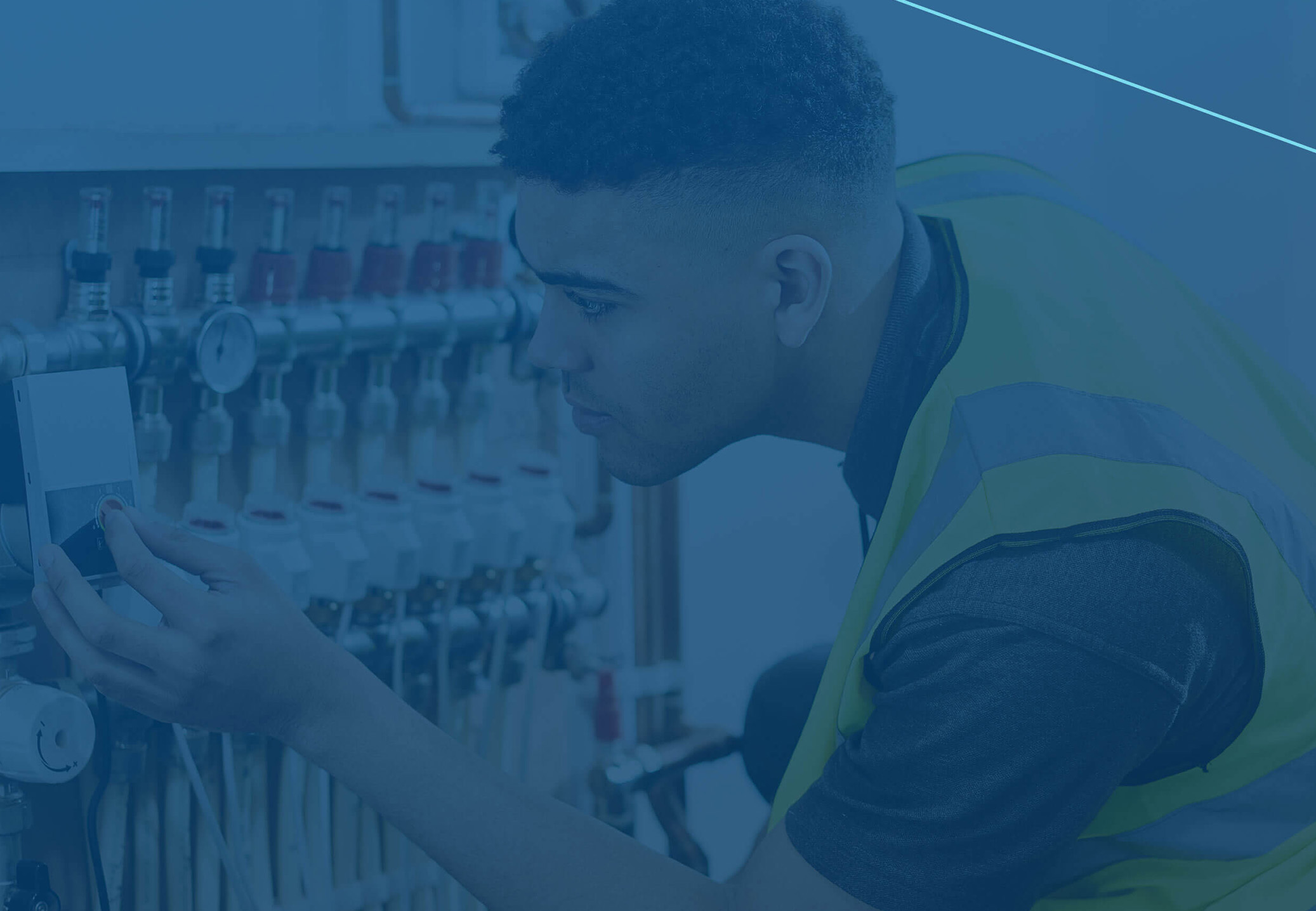 Electrician inspecting board