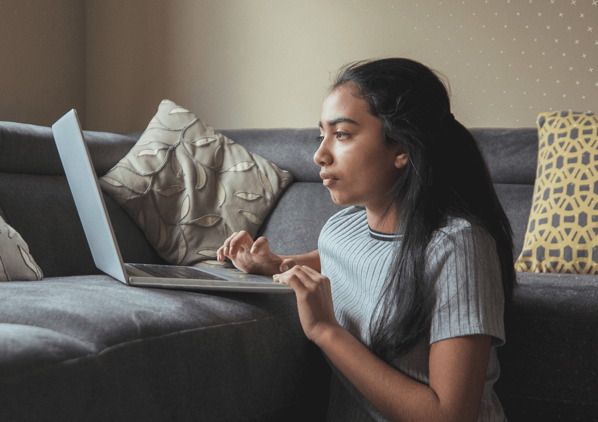 Woman using laptop